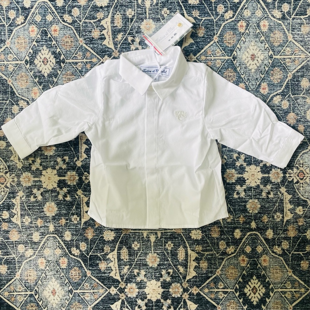 Tartine et Chocolat White Button Down Shirt - 6 Months NEW!